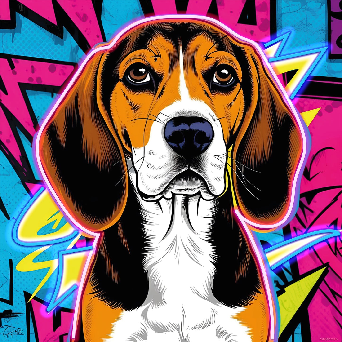 Beagle Neon: Urban Art with a Vibrant Style